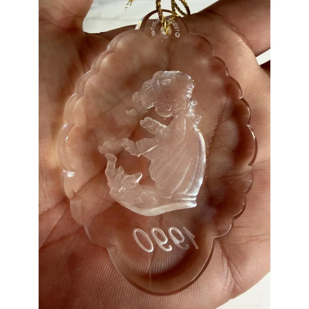 Precious Moments VTG Ornament Lot 1990 1992 1994 1995 Crystal Porcelain Enesco